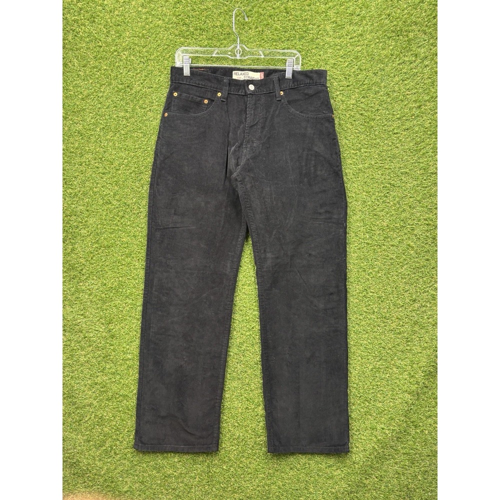 Levis 559 Pants Mens 34x32 Relaxed Straight Corduroy Denim Black Casual
